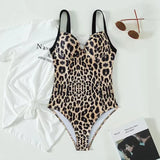 IFOMT 2024 New Sexy Leopard Swimsuit Bodysuit Women One Piece Adjustable Swimwear Female Monokini Push Up Backless Print Bikini