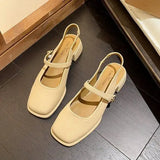 IFOMT  African Woman Shoe Mary Jane Summer High Heels Chunky Sandals Navy Blue Pumps Sweet 2024 Burgundy Straps Lolita Closed Black Bei