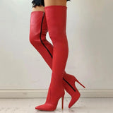 IFOMT  Autumn/Winter Women's Boots Pointed Side Zipper Slim High Heels Large Over Knee Boots Women's Boots Platform Boots Womens Shoes