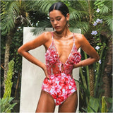 IFOMT 3D Flower 2024 Sexy Push Up One Piece Swimsuit Women Swimwear Underwire Monokini Bathing Suits Swim Suit Wear Summer Beachwear