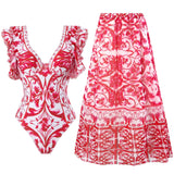 IFOMT 2024 Sexy One Piece Swimsuit Push Up Swimwear Women Ruffle Monokini Cover Up Shoulder Swimsuit Bodysuit Bathing Suit Skirt