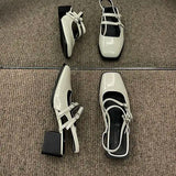 IFOMT  African Woman Shoe Mary Jane Summer High Heels Chunky Sandals Navy Blue Pumps Sweet 2024 Burgundy Straps Lolita Closed Black Bei
