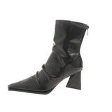IFOMT Autumn New Small Square Head Thick High Heel Short Boots Riding Boots High Heels Fashion Boots Shaped Triangle Heel
