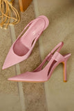 IFOMT New Fashion Spring Outfit Solid Color Pointed Toe Slingback Stiletto Pumps