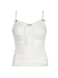IFOMT Vivien Mesh Tank Top with Bow Detail