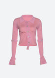 IFOMT Y2K Detachable Sleeves Crop Cardigan