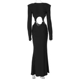 IFOMT Outfits Elegant Evening Hollow Out Long Sleeve Backless Women'S Dresses Summer Autumn Party Club Ladies Clothes Manufacturer