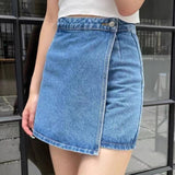Ifomt Elegant Solid Mini Denim Skirts Women Slim Fashion New Summer Streetwear Casual Student Skirt Skort Harajuku Y2k Faldas Vintage