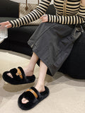 IFOMT Open Toe Split-Joint Platform Shoes Slippers