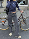 IFOMT Mid Waist Loose Fit Jeans