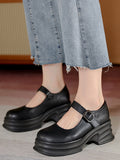 IFOMT Belt Buckle Mary Janes Platform Shoes