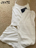 Ifomt Sweet Pink Heart Slim Home Pajama 2 Piece Sets Women Summer Lace Trim Bow Camis+Cozy Straight Trouser Casual Cute Tank Pant Set