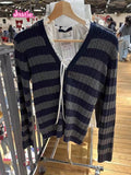 Ifomt Twisted Flower Stripe Cardigan Women's Sweater Spring Casual Sweaters Cotton Long Sleeve O Neck Single Breasted Outerwear Top
