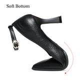 IFOMT  Classic Black Thin Heels Pumps Women Pointed Toe Ankle Strap High Heels Shoes Woman Pu Leather Soft Sole Office Shoes