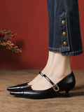 IFOMT Lace-Up Pointed-Toe Shallow Cut Split-Joint Pumps