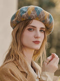 IFOMT Vintage Wool Contrast Color Beret Hat