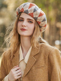 IFOMT Vintage Wool Contrast Color Beret Hat