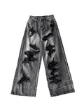 IFOMT Washed Black Ripped Boyfriend Jeans