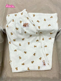 Ifomt American Retro Straight Pants Little Rabbit Print Cute Chic Long Pants Cotton Elastic Waist Homewear Casual Summer Trouser Women