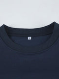 IFOMT Basic Solid Color Loose Fit Crew Neck Sweatshirt