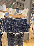 Ifomt 2025 Vintage Cotton Shorts Women Casual Blue Floral Print Elastic Waist Shorts Summer Y2k Streetwear Slim Cute Home Short Pants