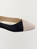 IFOMT Contrast Color Pointed-Toe Split-Joint V-Cut Flat Shoes Flats