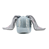 Ifomt Niche Y2k Rabbit Ears Denim Ripped Baseball Cap Men and Women Dark Personality Metal Ring Street Trend Adjustable