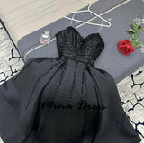 Ifomt Mina customized Satin Luxurious Saudi Evening Dress Es Sequins Robe Soiree 2025 Black Special Occasion Formal Occasions Dresses