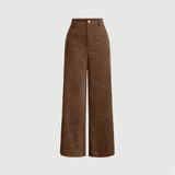 Ifomt Women's Pants All Season Casual Retro Vintage Pocket  Natural Waist  Full Length Suitable for all occasions Pants