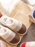 IFOMT Indoor Non-Slip Keep Warm Striped Slippers