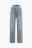 IFOMT Asymmetric Waist Straight Leg Jeans
