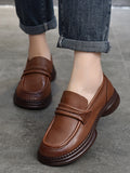 IFOMT Round-Toe Solid Color Square-Toe Shoes