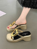 IFOMT Hollow Split-Joint Square-Toe Slippers