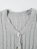 IFOMT Button V-Neck Oversized Knit Cardigan