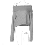 IFOMT Outfit  Knitting Off The Shoulder Long Sleeve Women'S Tops Skirt Women'S Sets Sweatshits Sweater Streetwear Wholesale Clothes