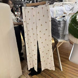Ifomt Polka Dot Litter Bear Cute Homewear Casual Pant Elastic Waist Straight Long Trouser Comfort Sleepwear Spring Summer Pants 2025