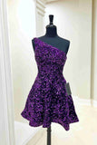 IFOMT Homecoming Dress Party Outfits Simple A line Short Royal Blue Sequins Homecoming Dress P2287