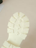 IFOMT Belt Buckle Hollow Round-Toe Split-Joint Gladiators Platform Shoes Sandals