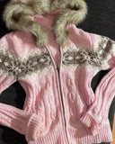 Ifomt party outfit  Knitted Hooded Sweater Women Fall Winter Long Sleeved Warm Buttons Loose Pullover Solid Harajuku Lazy Sprot FurCollar Sweatshirt
