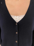 Ifomt Sweet Solid Knitted Women Cardigan V neck Long Sleeve Basic Autumn Winter Clothes Casual Tops Female Vintage Y2K Sweater Jumper
