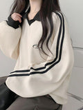 IFOMT Contrast Color Casual Pullover Sweatshirt