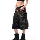 Ifomt American Retro Camouflage Cargo Jeans Women 2025 Summer Hip Pop Harajuku Y2k Baggy Denim Shorts 90s Aesthetic 2000s Short Pants Casual Outfit