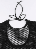 IFOMT Backless Crochet Hollow Knit Crop Top