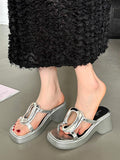 IFOMT Hollow Split-Joint Square-Toe Slippers