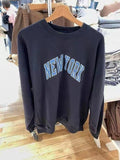 Ifomt BOSTON Letter Patch Embroidery Winter Sweatshirt Round Neck Retro Y2K Autumn Pullovers Top Harajuku Streetwear Navy Blue Hoodie