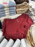 Ifomt Retro 77 Letter Print Short Sleeve Tees T-shirts And Red Plaid Shorts Two Piece For Women Casual Y2K Tops Pant Chic Summer Suit