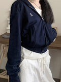 IFOMT Zip Up Cardigan Loose Hoodie