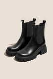 IFOMT New Fashion Spring Outfit Solid Color Platform Chelsea Ankle Boots