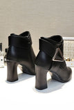 IFOMT New Fashion Spring Outfit Solid Color Pointed Toe Buckle Ankle Boots
