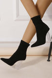 IFOMT New Fashion Spring Outfit Crystal Heel Stretch Mid Calf Skinny Boots